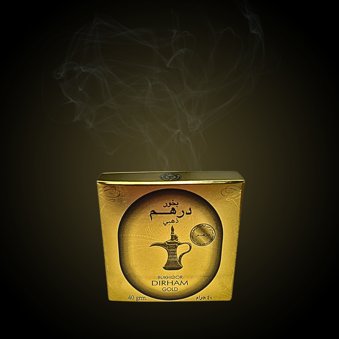 Bakhoor Bukhoor Dirham Gold – Luxuriöses Räucherwerk (40g)